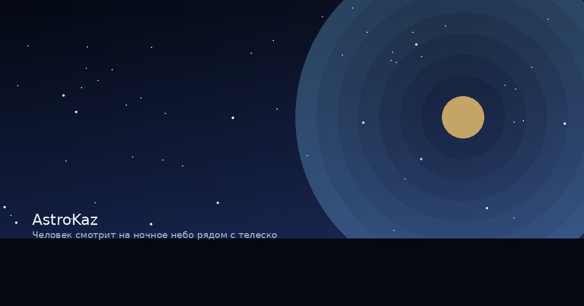Человек смотрит на ночное небо рядом с телескопом