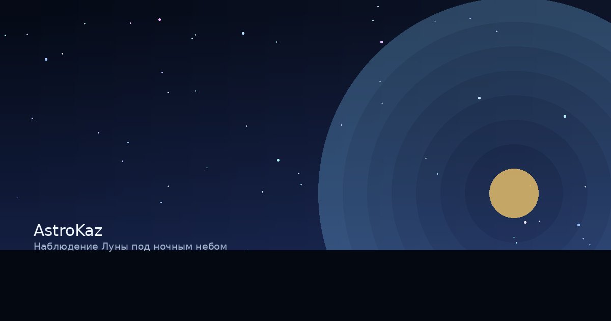 Наблюдение Луны под ночным небом
