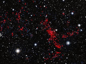 Фото удаленных галактик, образующих скелет Вселенной.